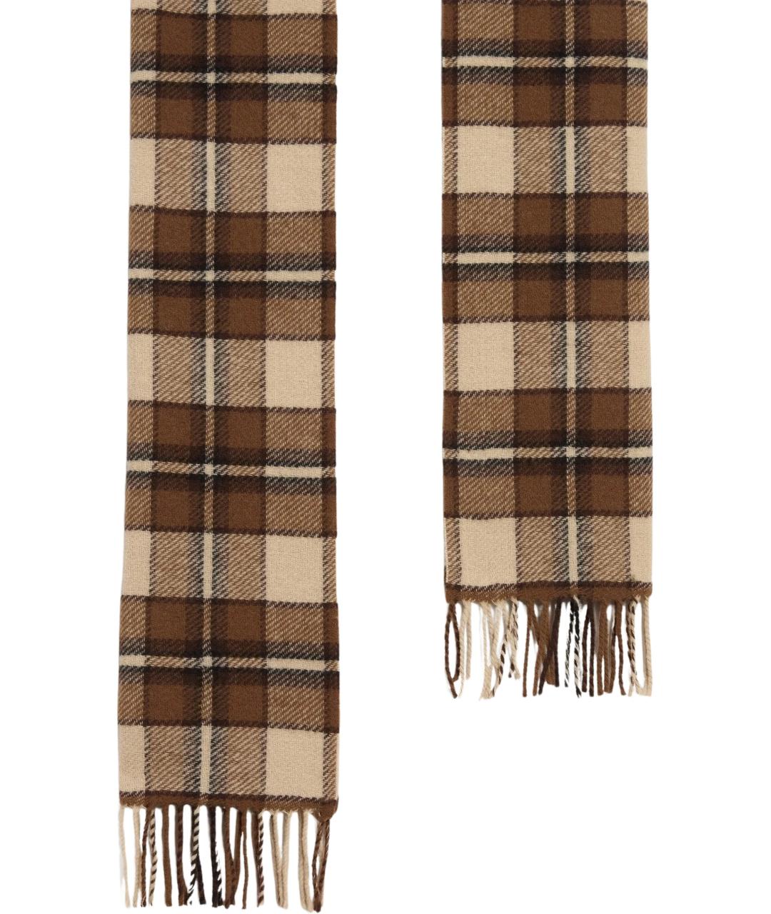 WOOLRICH Коричневый шерстяной шарф, фото 2