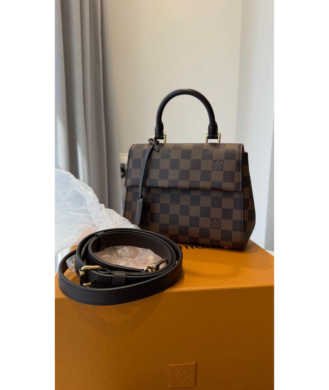 LOUIS VUITTON Коричневая сумка с короткими ручками из канвы, фото 3