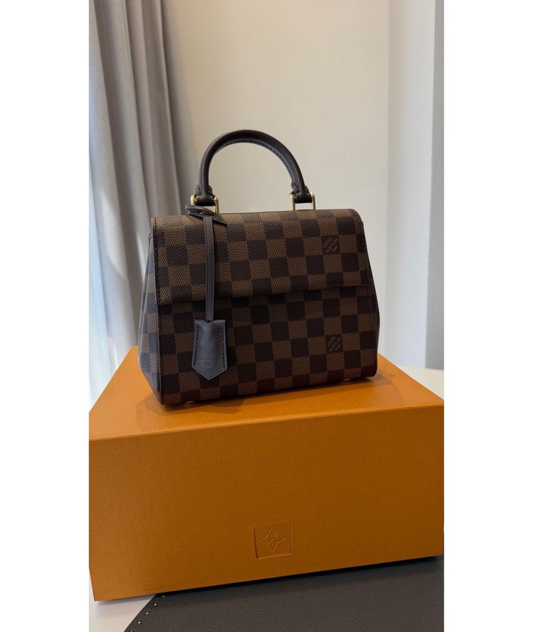 LOUIS VUITTON Коричневая сумка с короткими ручками из канвы, фото 5