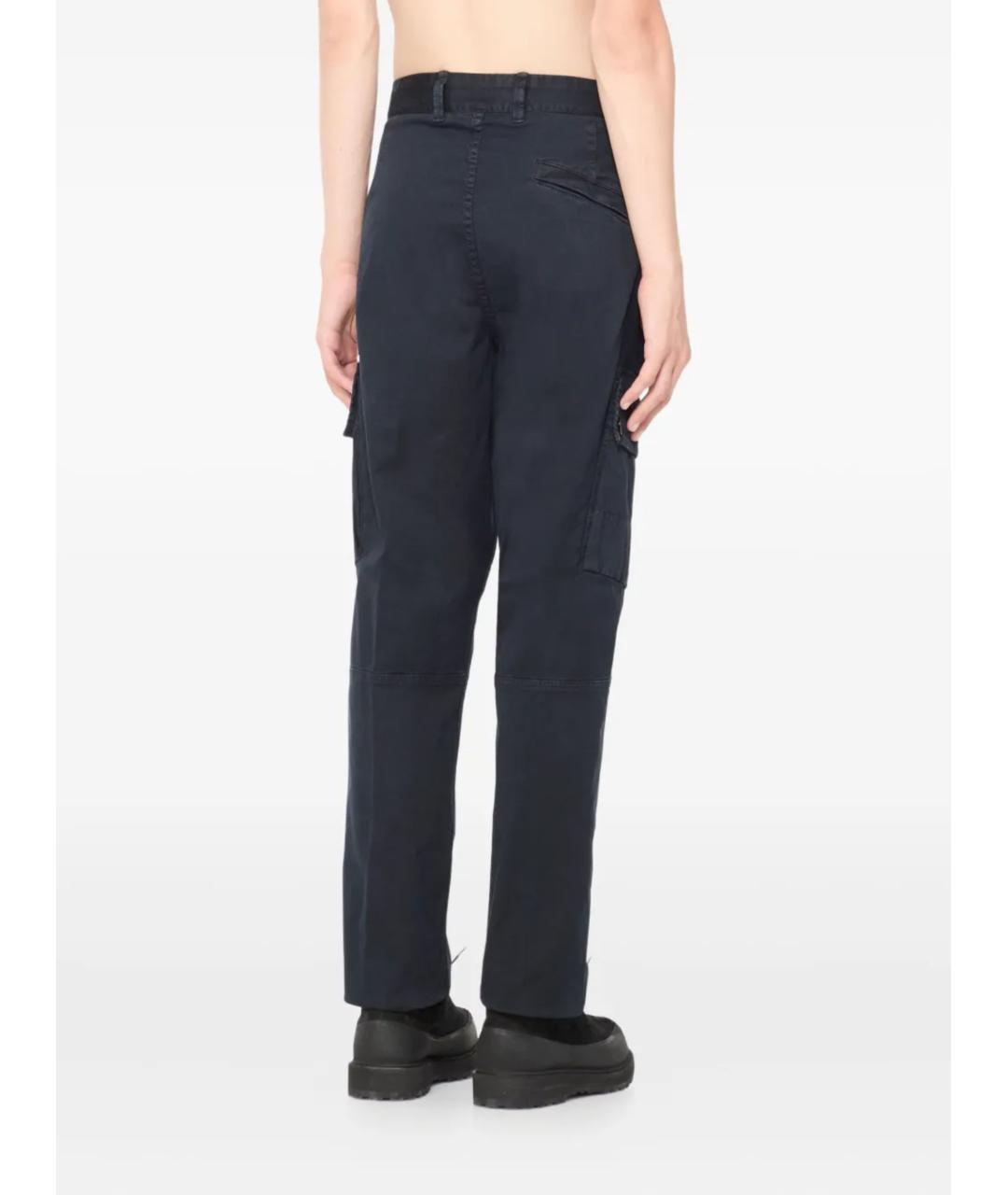 STONE ISLAND Темно-синие хлопковые повседневные брюки, фото 4