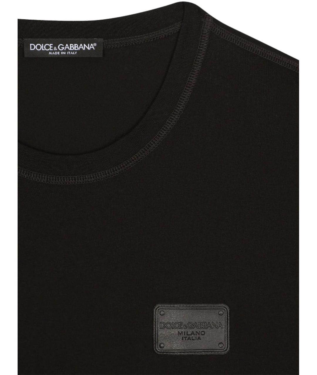 DOLCE&GABBANA Черная хлопковая футболка, фото 2