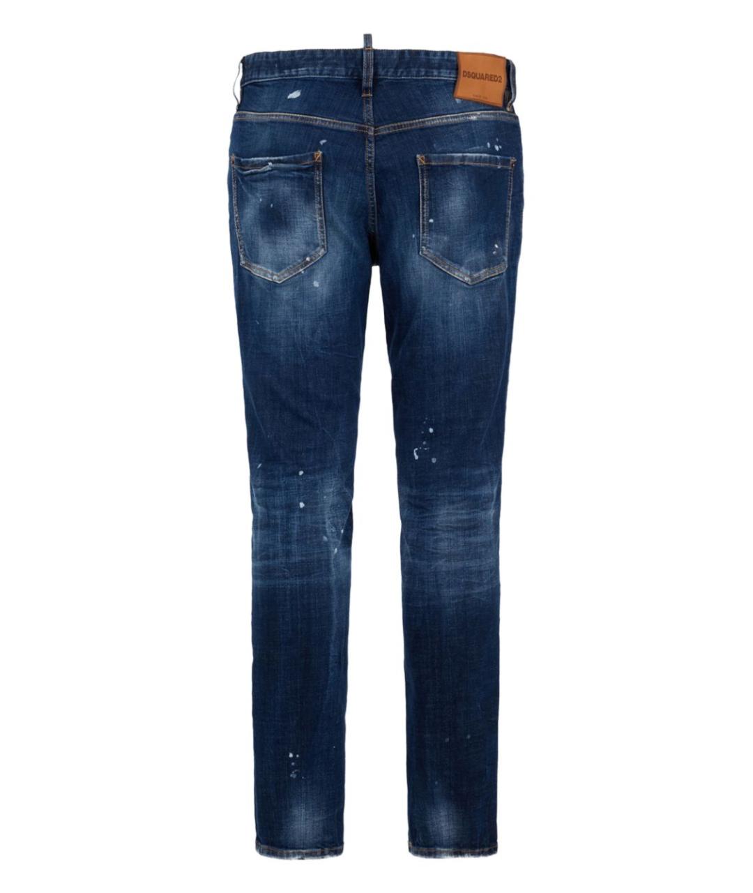 DSQUARED2 Синие хлопковые прямые джинсы, фото 2