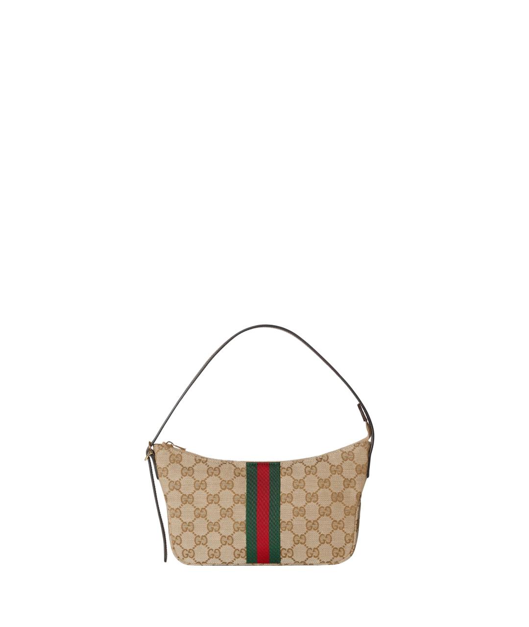 GUCCI Бежевая жаккардовая сумка на плечо, фото 5