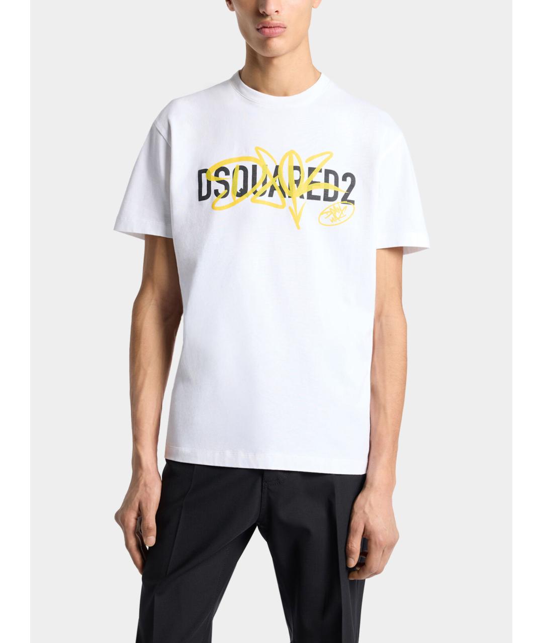 DSQUARED2 Белая хлопковая футболка, фото 3