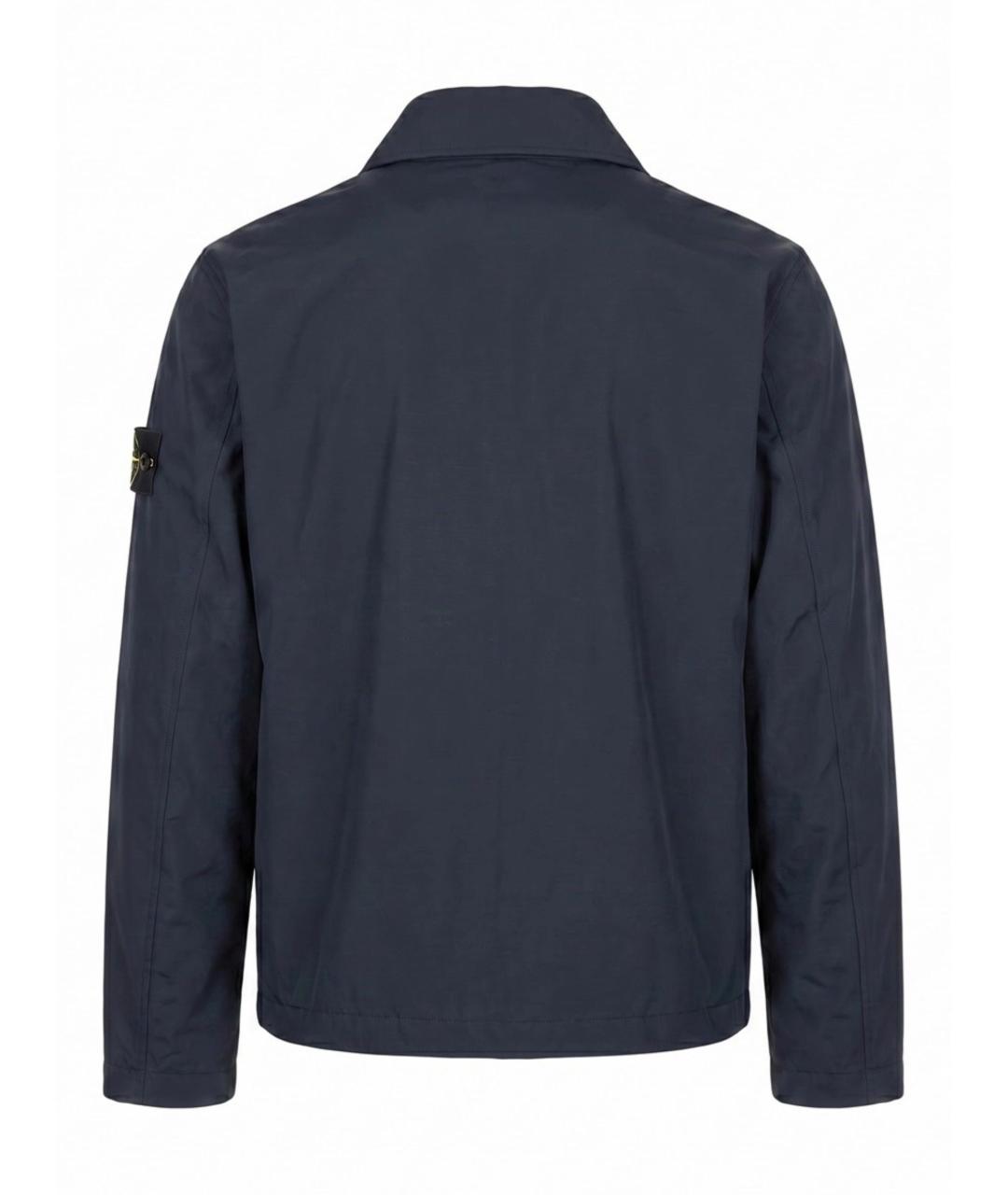 STONE ISLAND Темно-синяя полиэстеровая куртка, фото 2