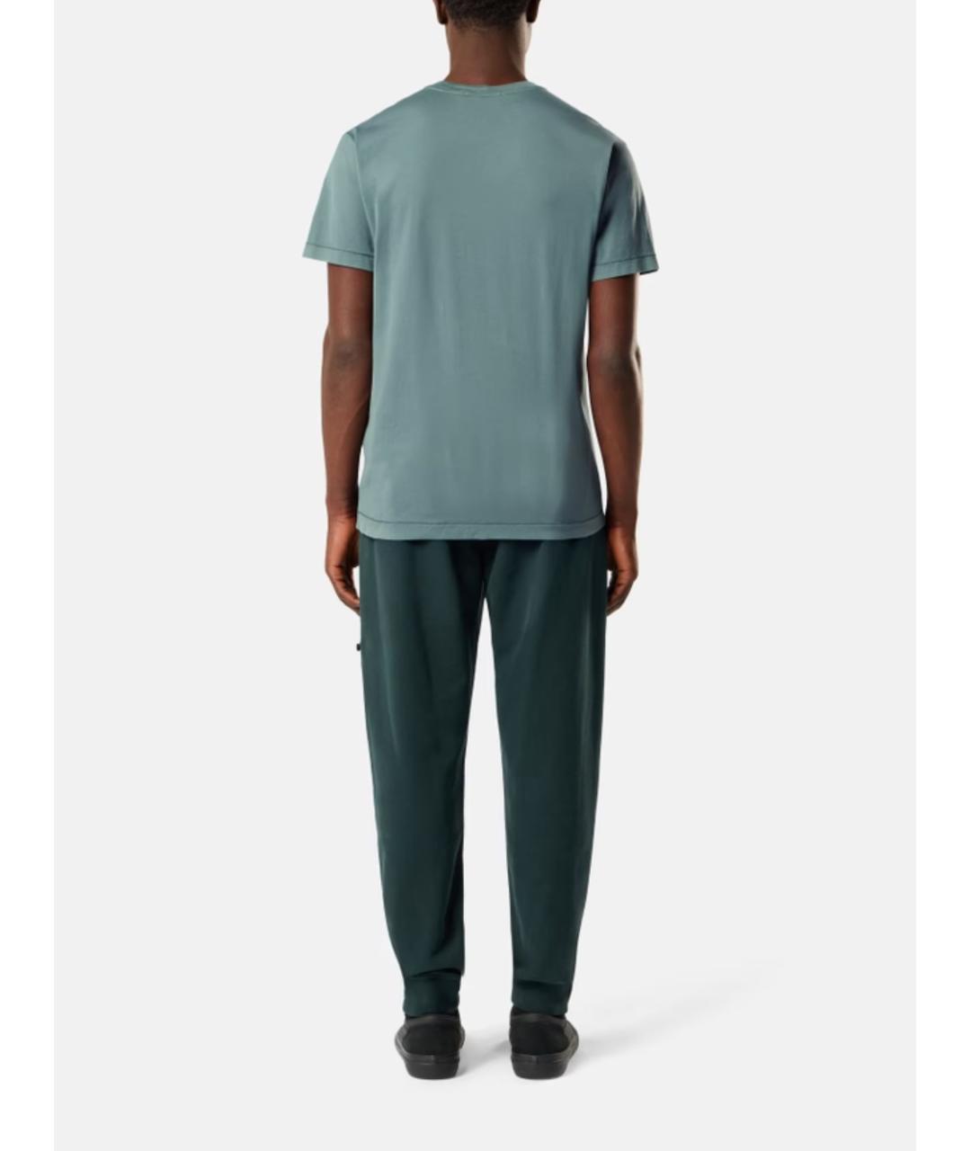 STONE ISLAND Зеленая хлопковая футболка, фото 3