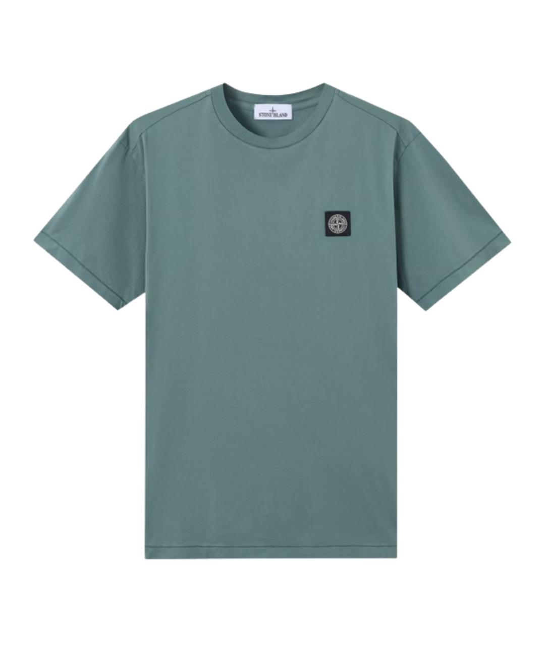 STONE ISLAND Зеленая хлопковая футболка, фото 1
