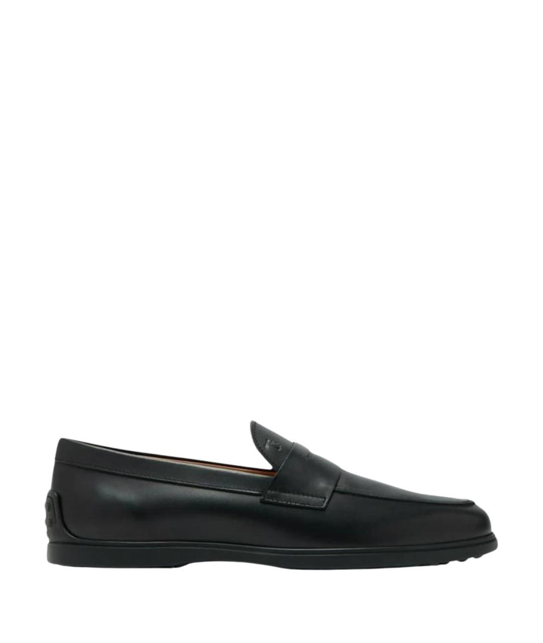 TOD'S Черные кожаные лоферы, фото 1