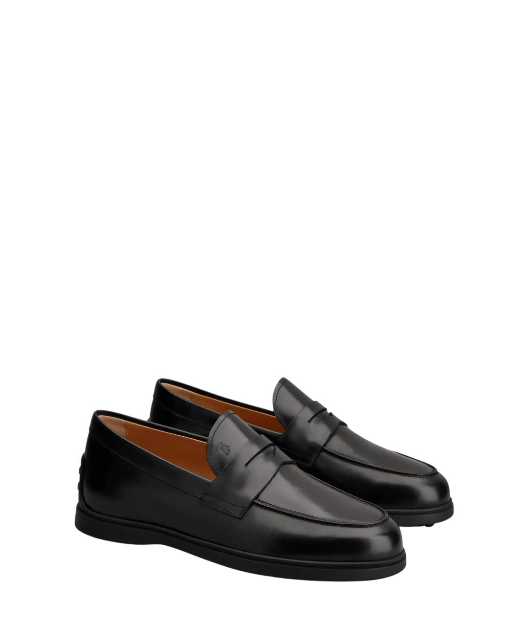 TOD'S Черные кожаные лоферы, фото 2
