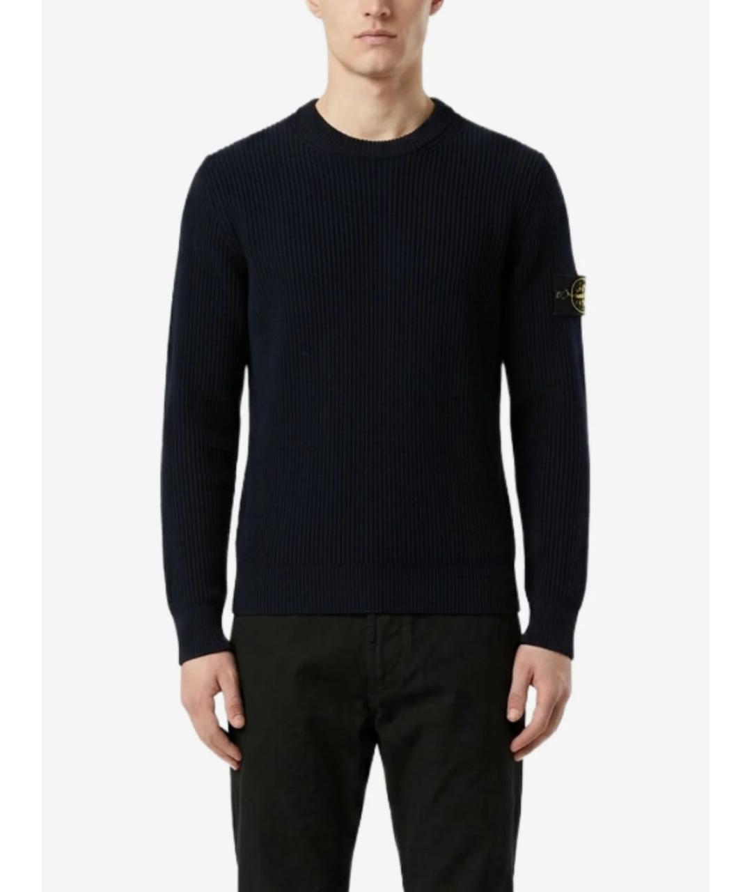 STONE ISLAND Синий шерстяной джемпер / свитер, фото 3
