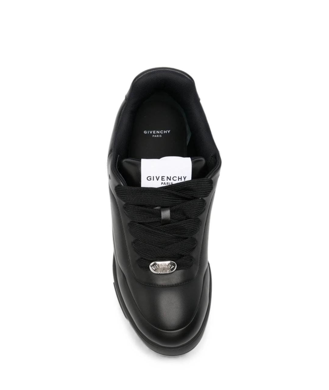 GIVENCHY Черные кожаные низкие кроссовки / кеды, фото 4