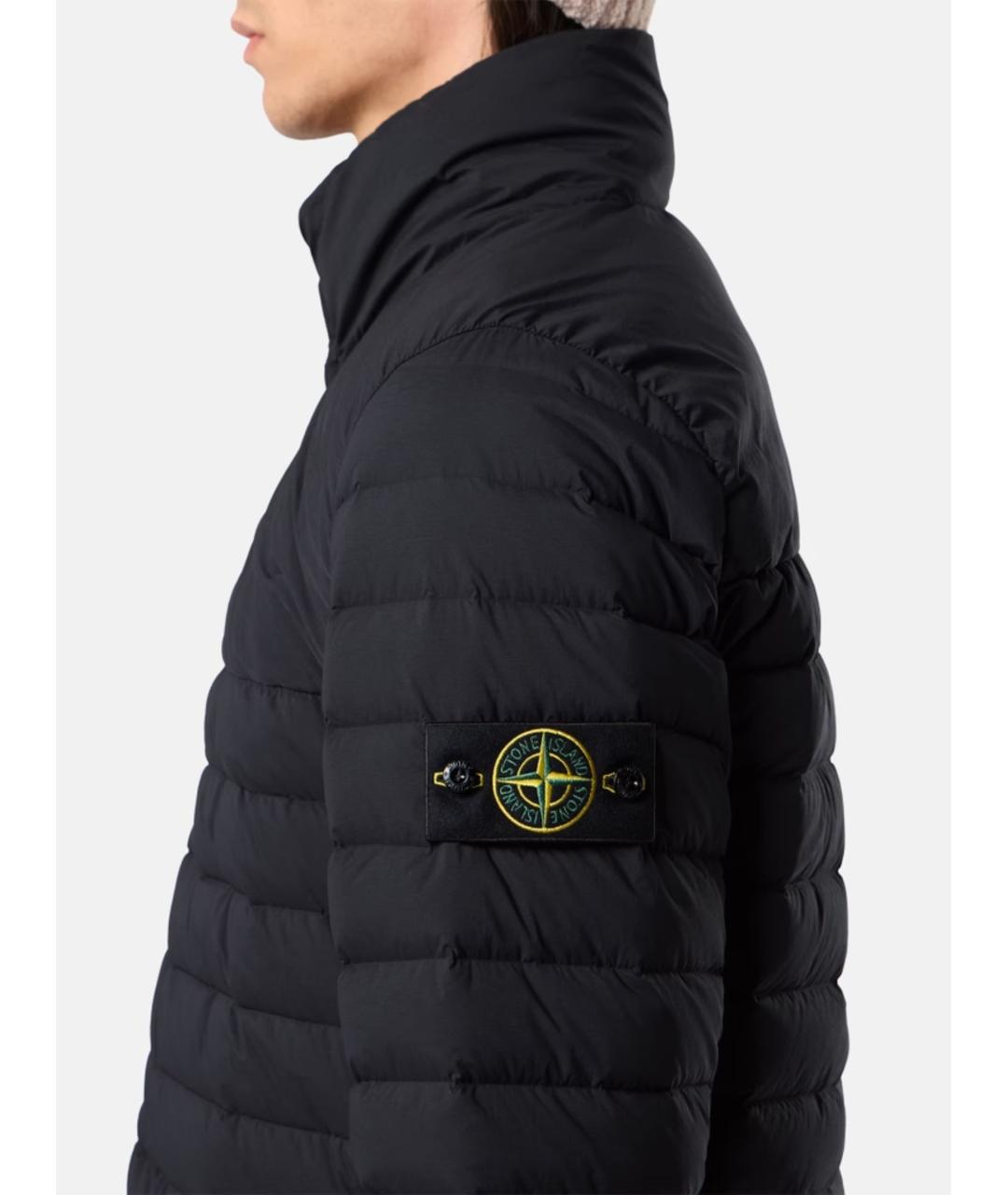 STONE ISLAND Черный полиамидовый пуховик, фото 4