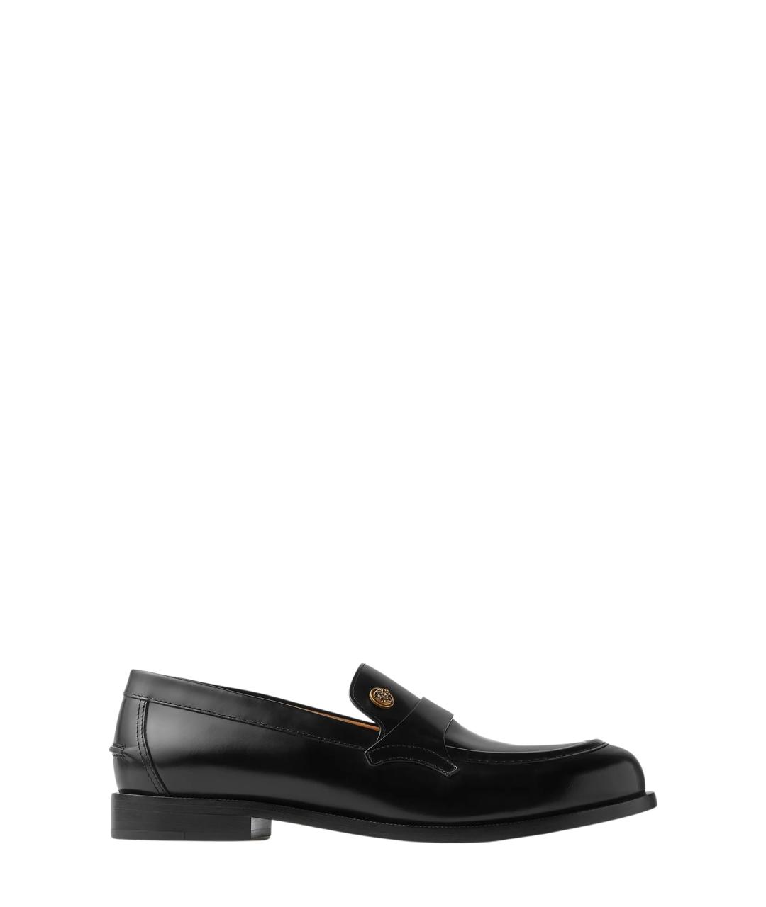 VERSACE Черные кожаные лоферы, фото 4