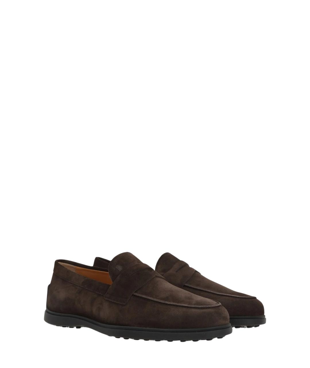TOD'S Коричневые замшевые лоферы, фото 2