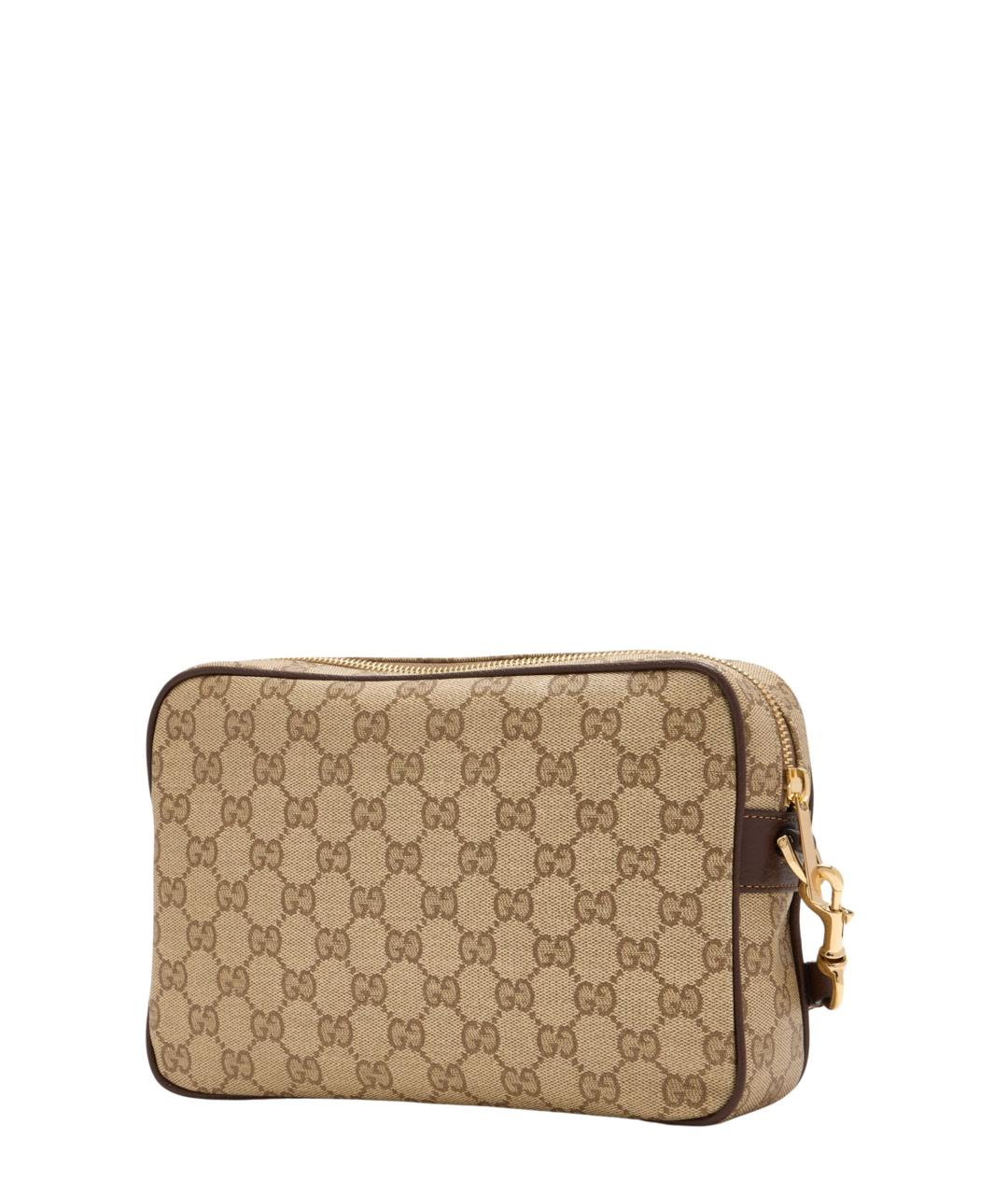 GUCCI Бежевая сумка на плечо из канвы, фото 2