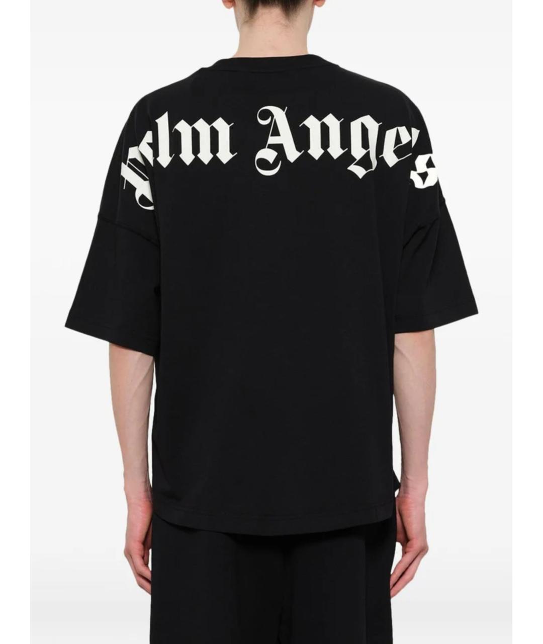 PALM ANGELS Черная хлопковая футболка, фото 4