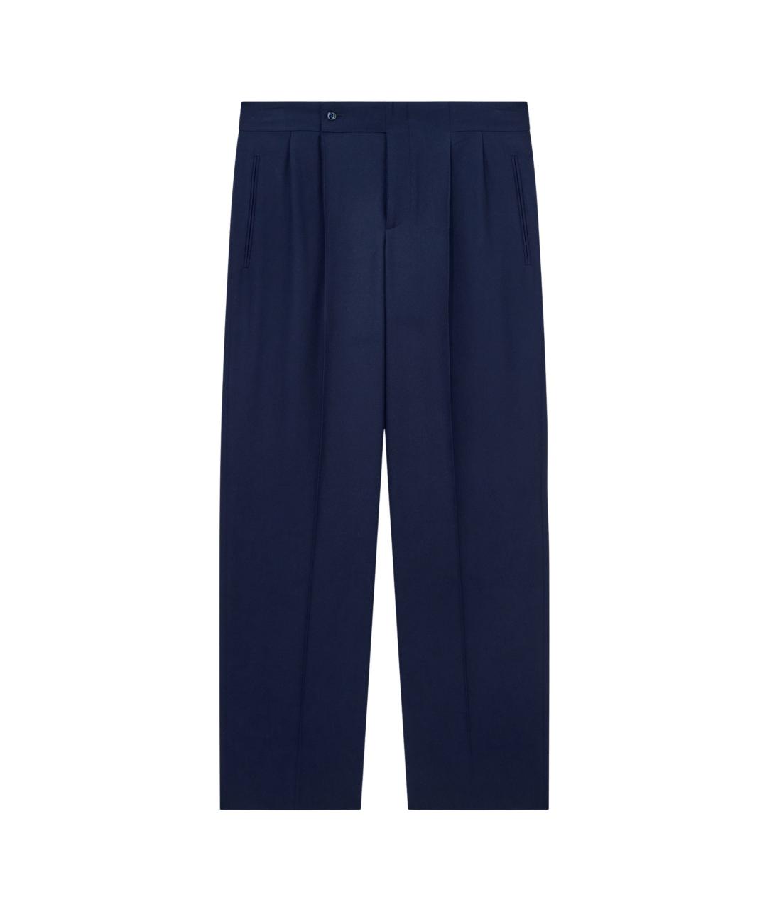 GIORGIO ARMANI Синие шерстяные повседневные брюки, фото 4