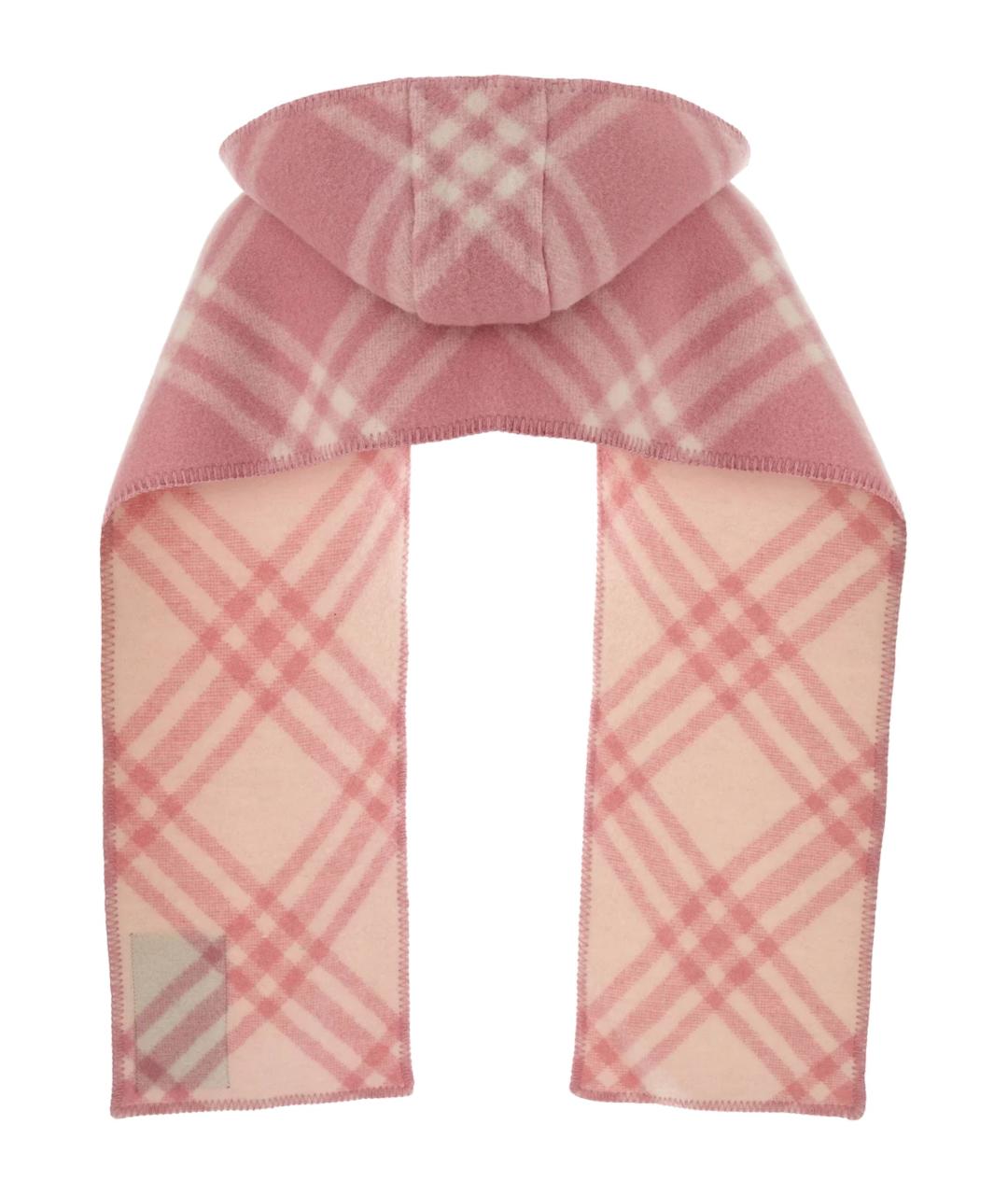BURBERRY Розовый шерстяной шарф, фото 2