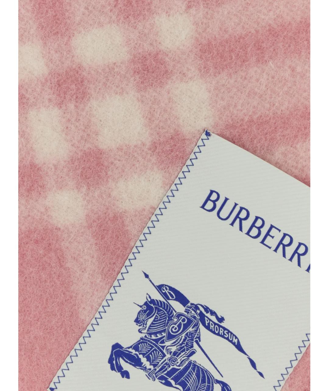 BURBERRY Розовый шерстяной шарф, фото 3