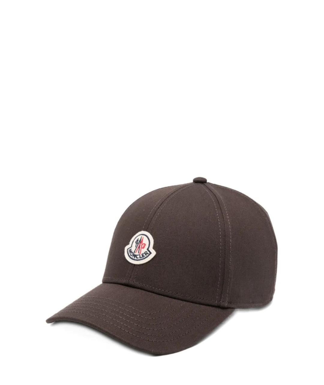 MONCLER Коричневая хлопковая кепка/бейсболка, фото 1