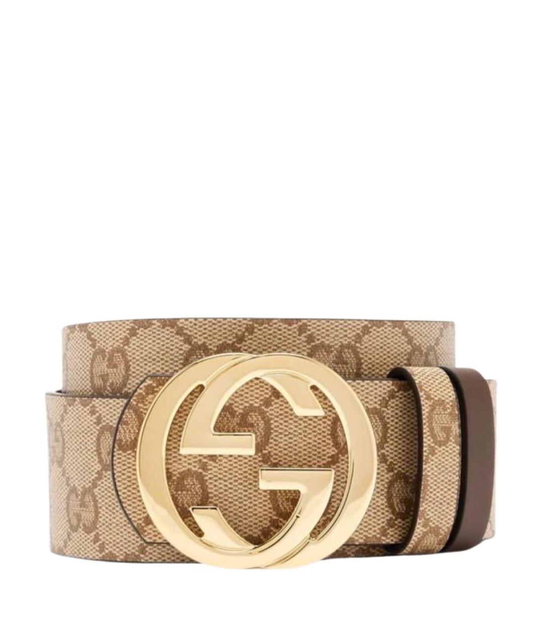 GUCCI Бежевый кожаный ремень, фото 1