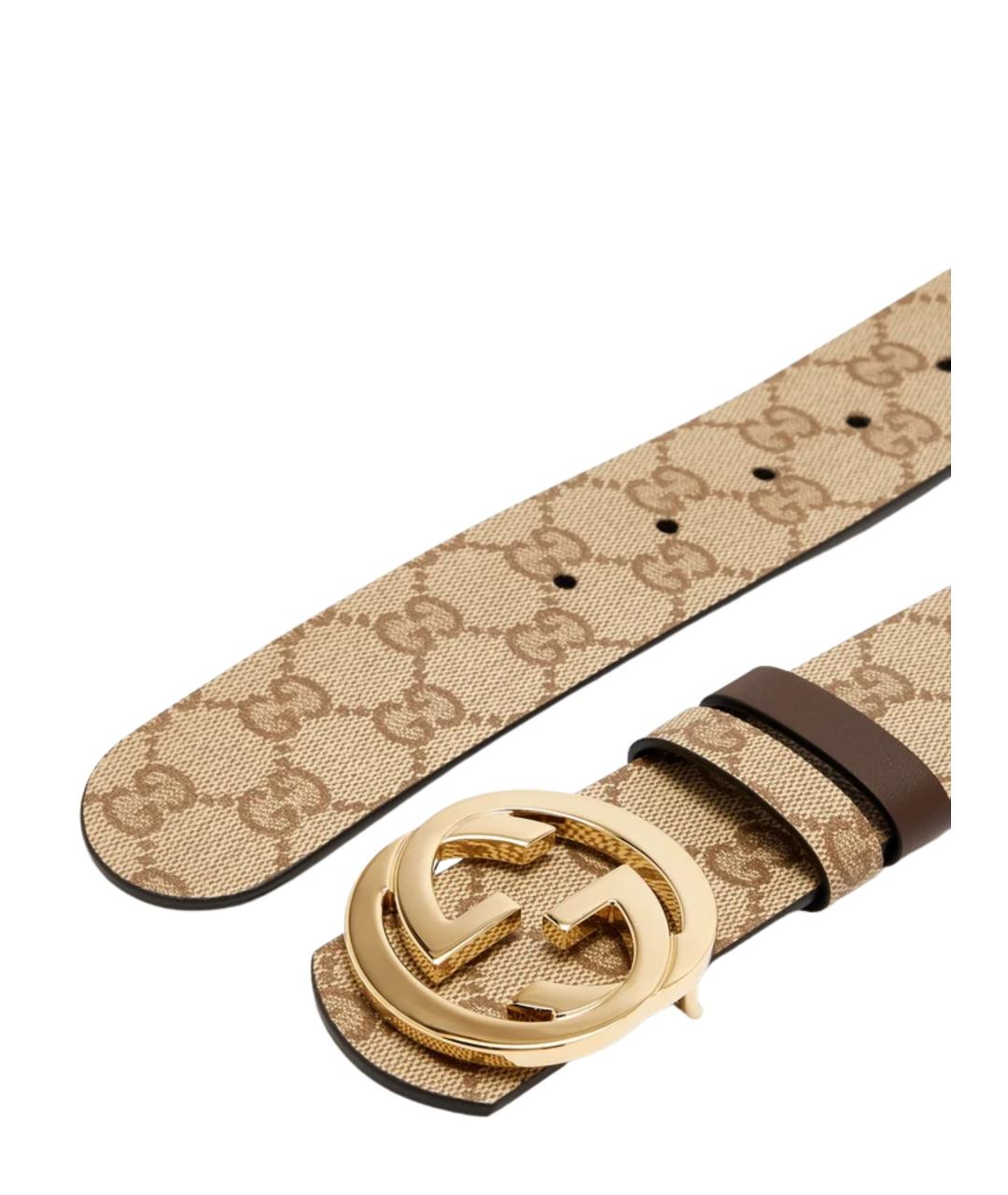 GUCCI Бежевый кожаный ремень, фото 3