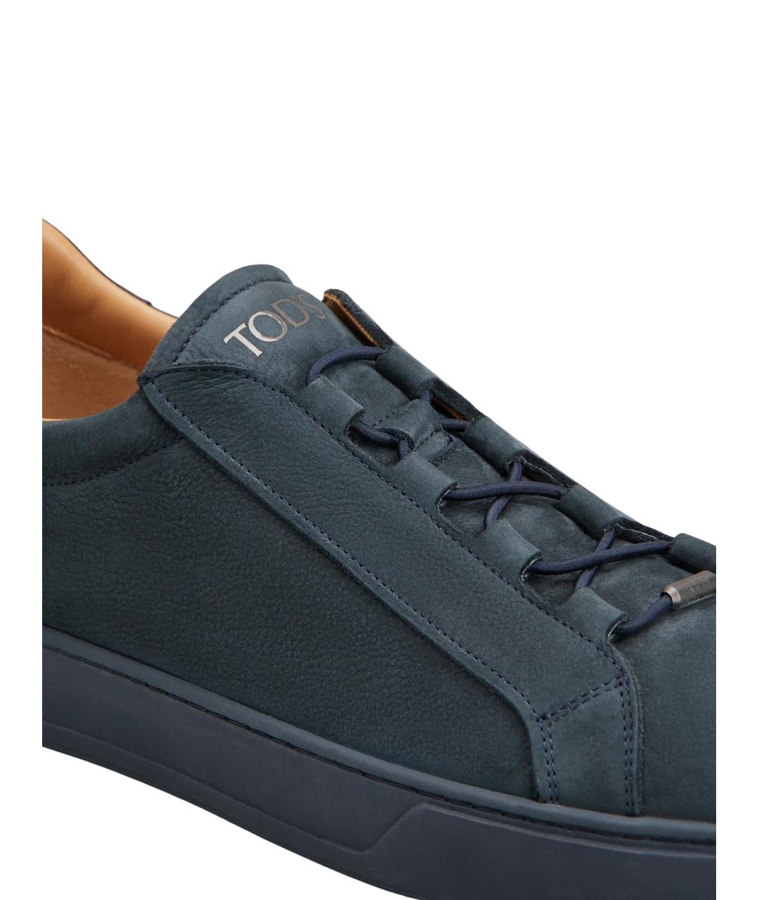 TOD'S Темно-синие замшевые низкие кроссовки / кеды, фото 5