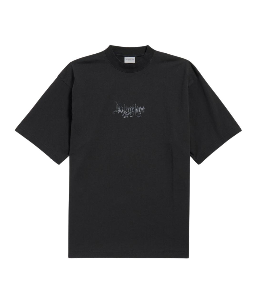BALENCIAGA Черная хлопковая футболка, фото 1