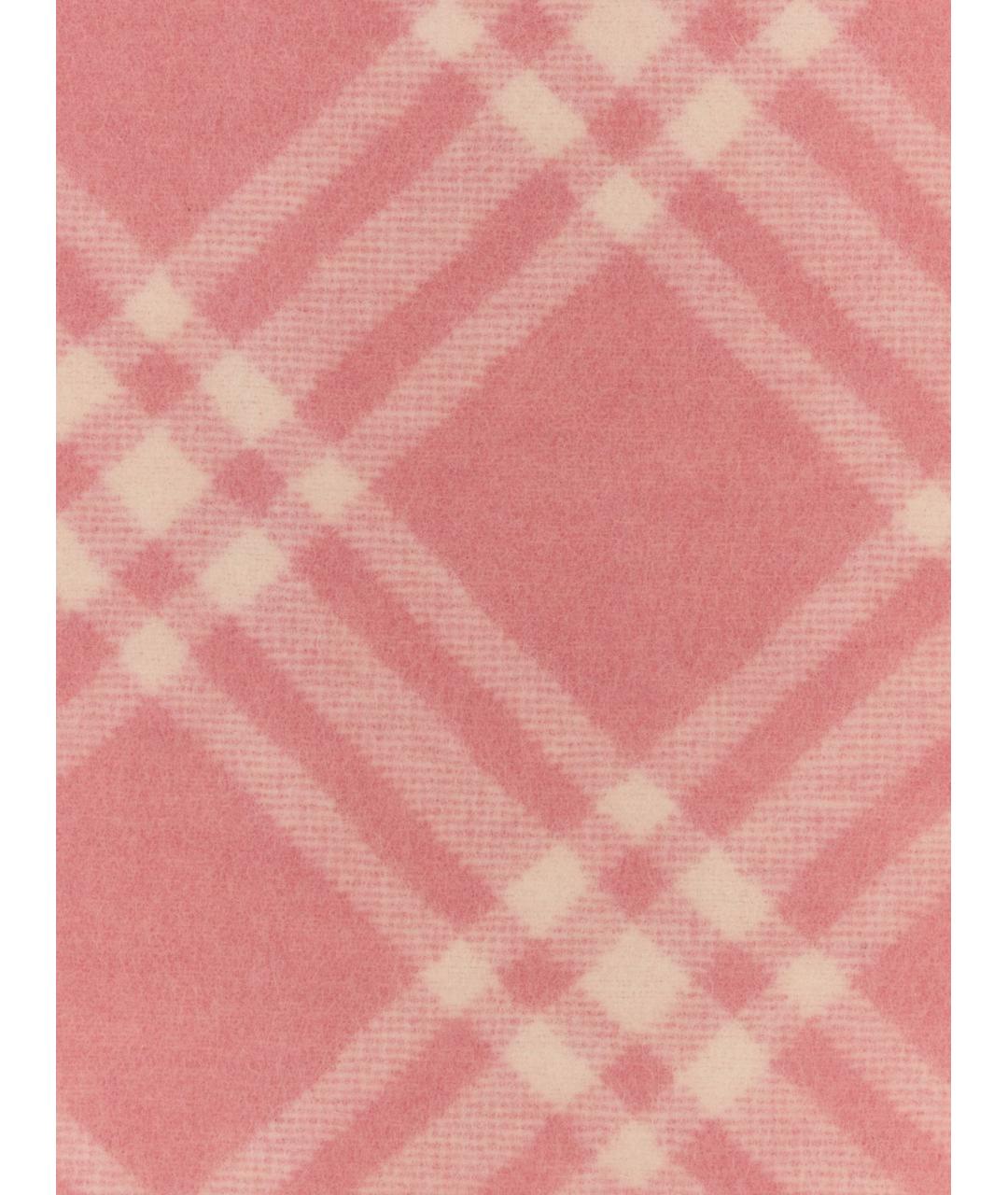 BURBERRY Розовый шерстяной шарф, фото 3