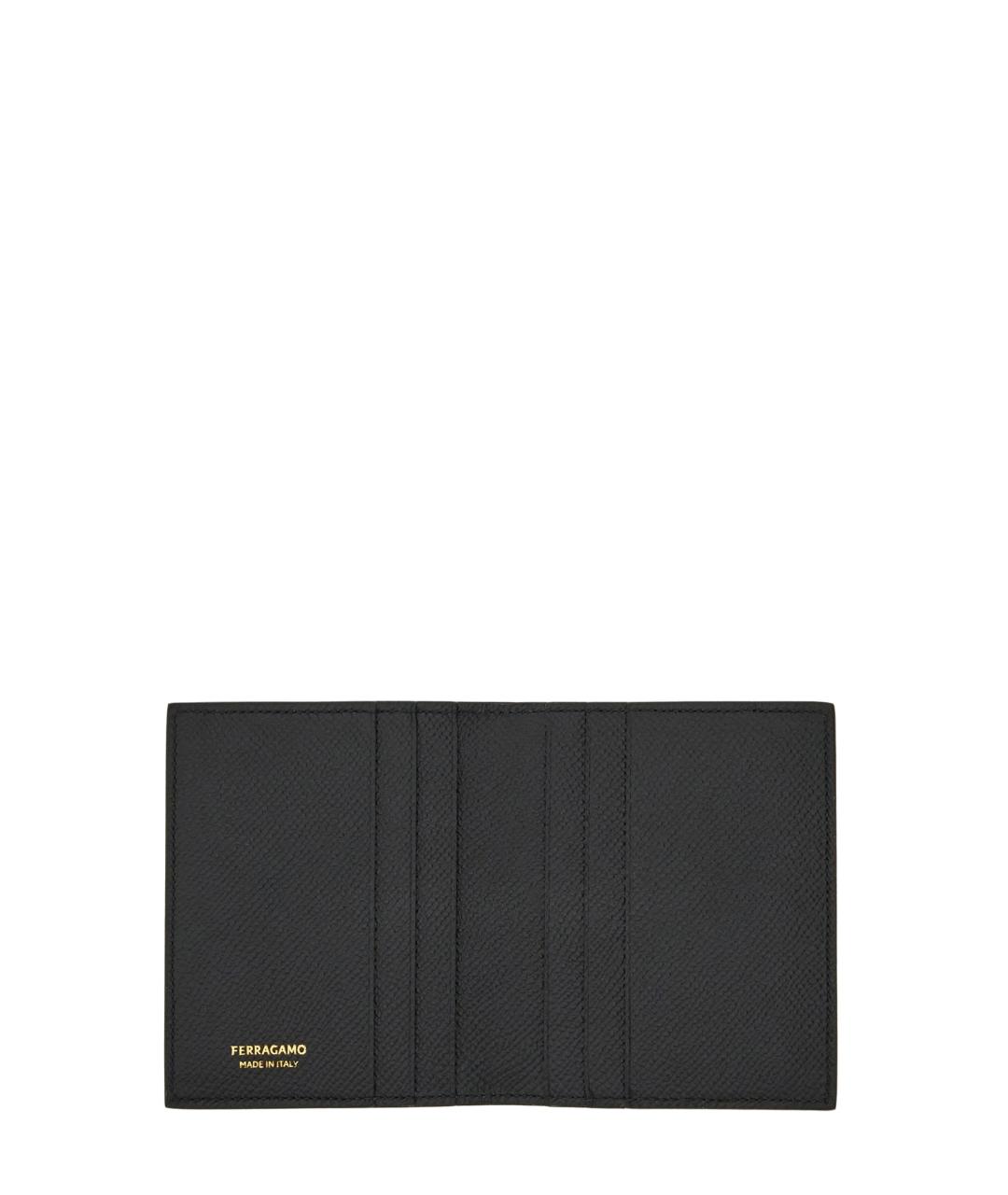 FERRAGAMO Черный кожаный кошелек, фото 4