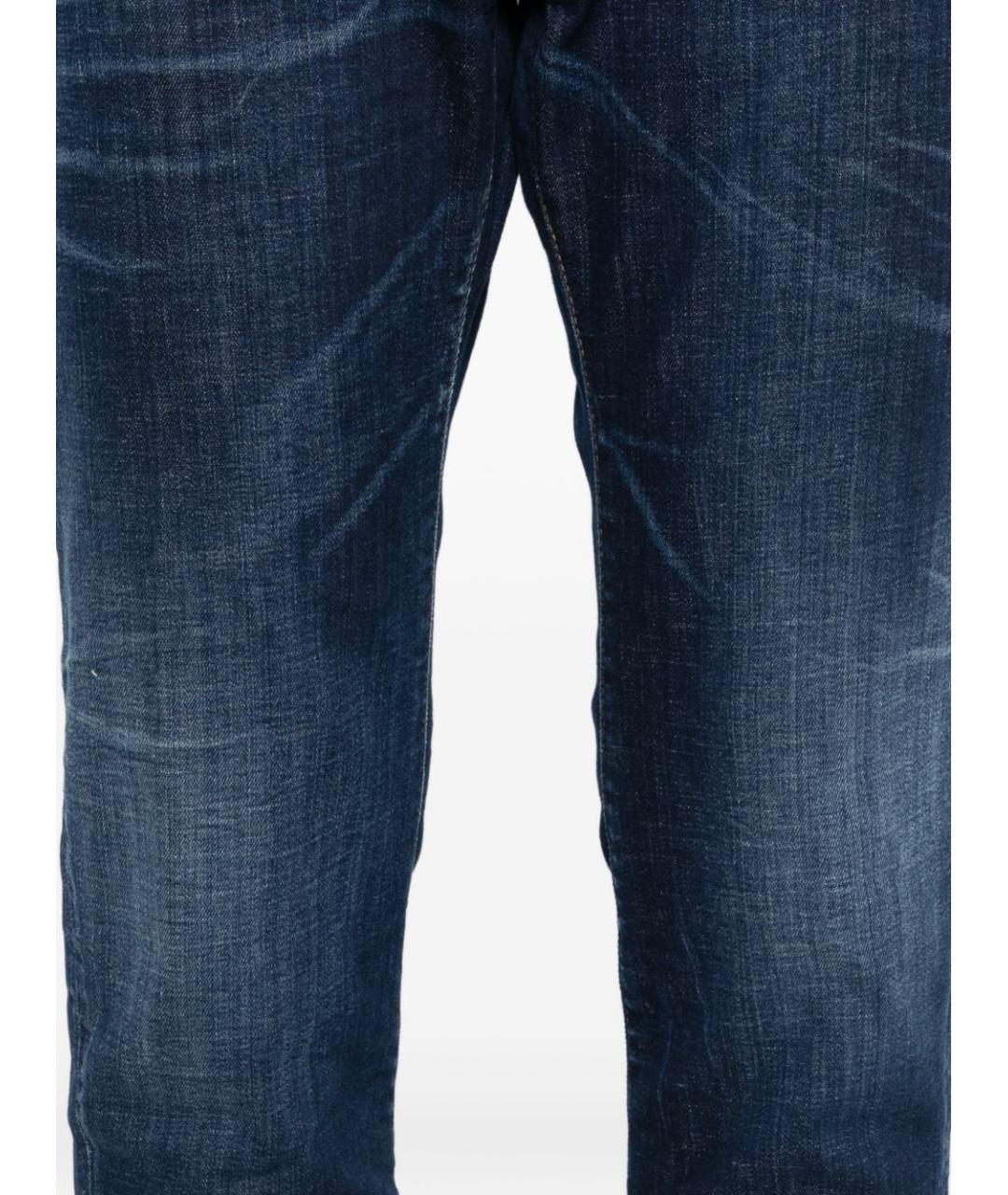 DSQUARED2 Синие хлопковые прямые джинсы, фото 5