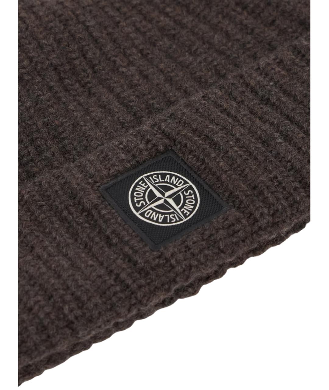 STONE ISLAND Серая шерстяная шапка, фото 3