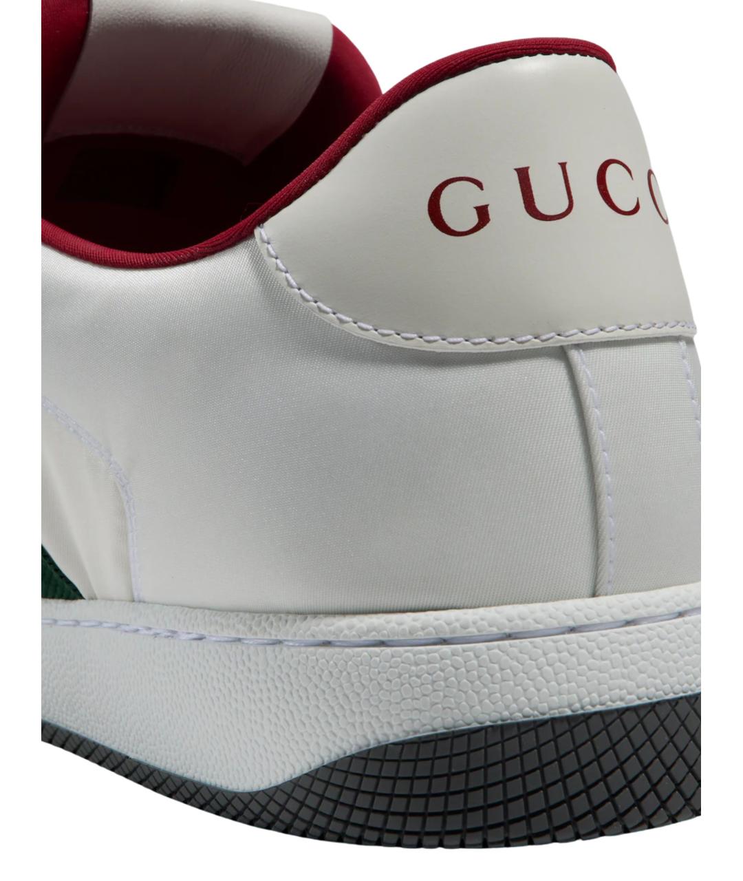 GUCCI Белые текстильные низкие кроссовки / кеды, фото 3
