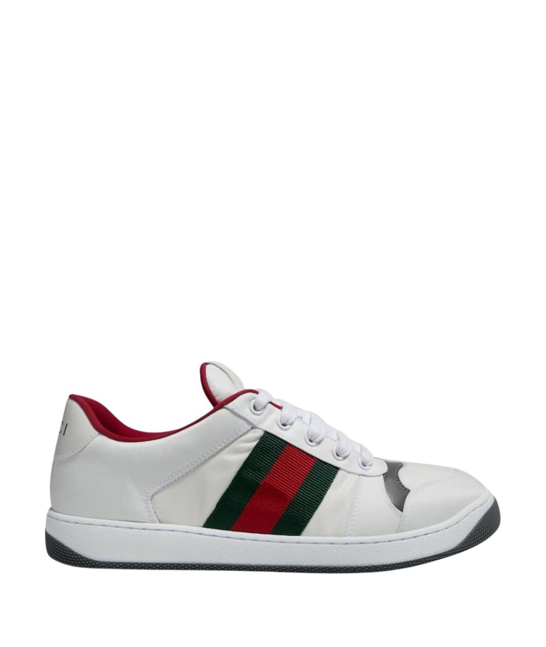 GUCCI Белые текстильные низкие кроссовки / кеды, фото 1