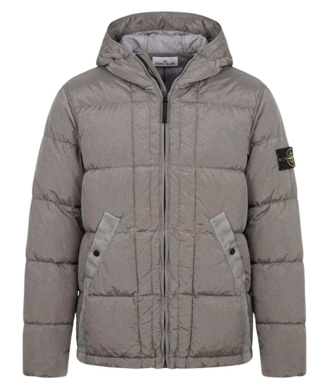 STONE ISLAND Серое полиамидовое пальто, фото 1