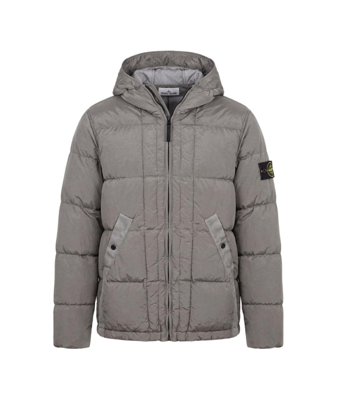 STONE ISLAND Серое полиамидовое пальто, фото 3