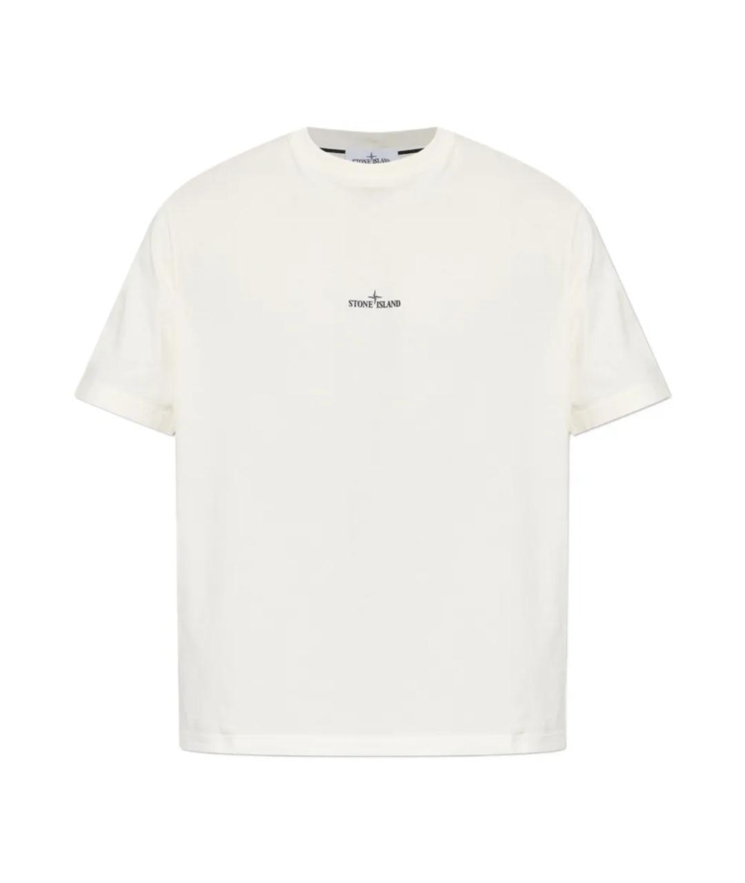 STONE ISLAND Бежевая хлопковая футболка, фото 1