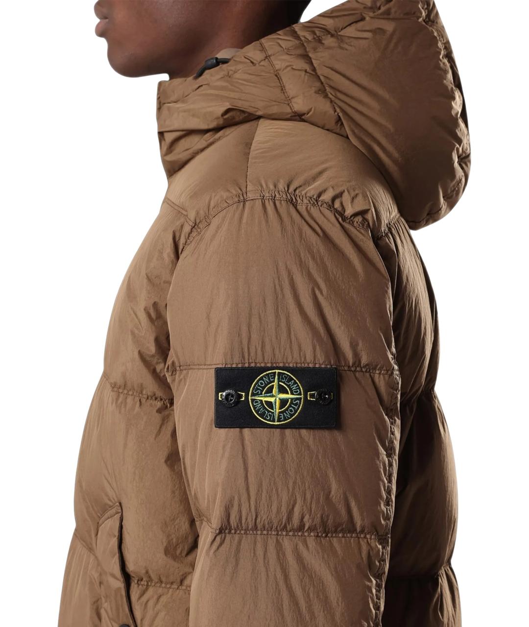 STONE ISLAND Бежевый полиамидовый пуховик, фото 4