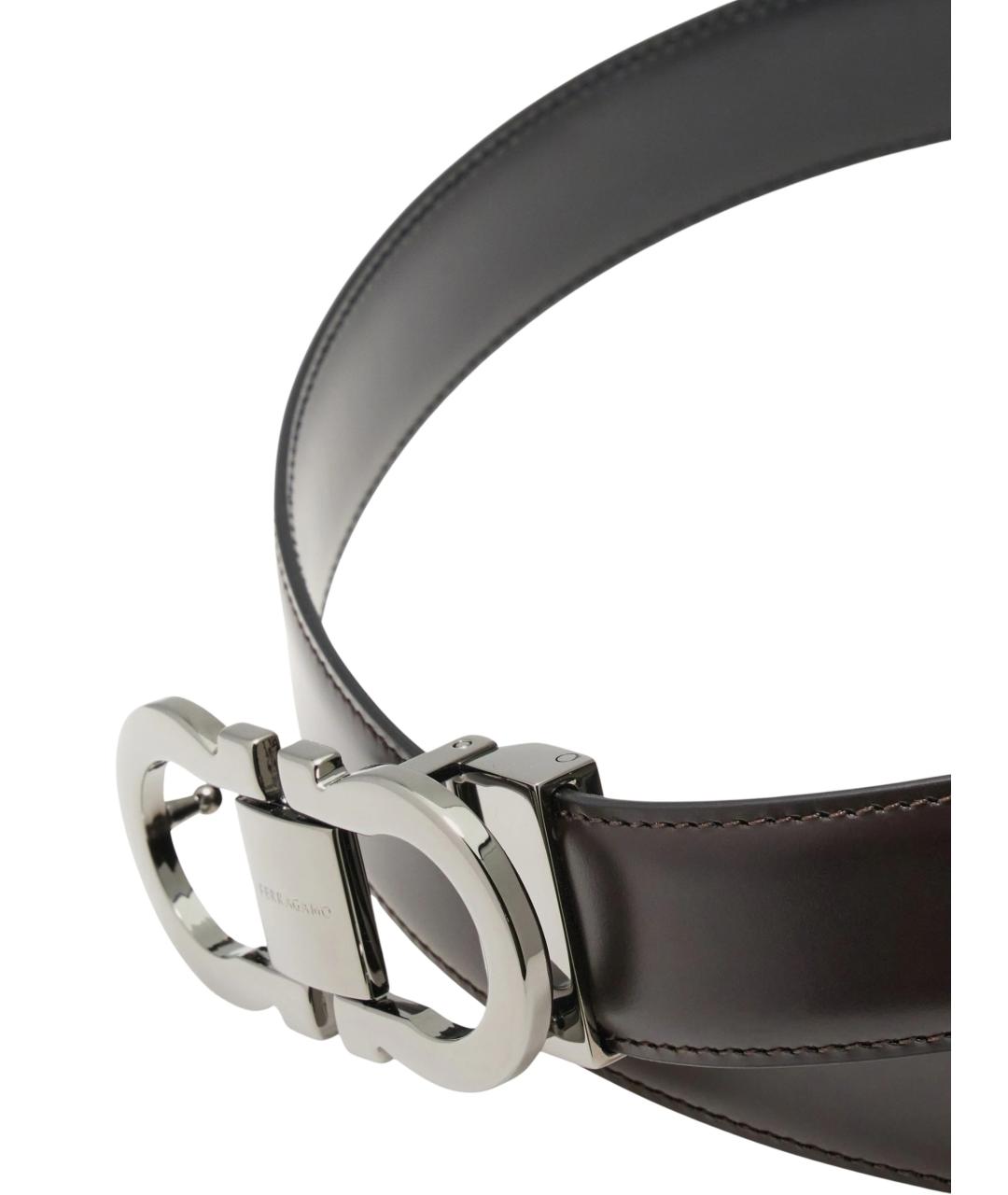 FERRAGAMO Черный кожаный ремень, фото 4