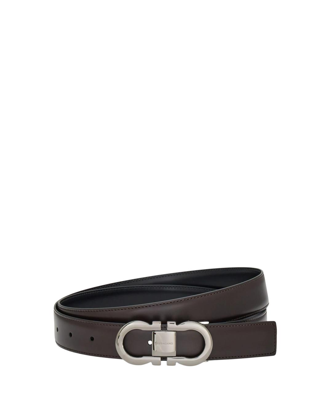 FERRAGAMO Черный кожаный ремень, фото 1