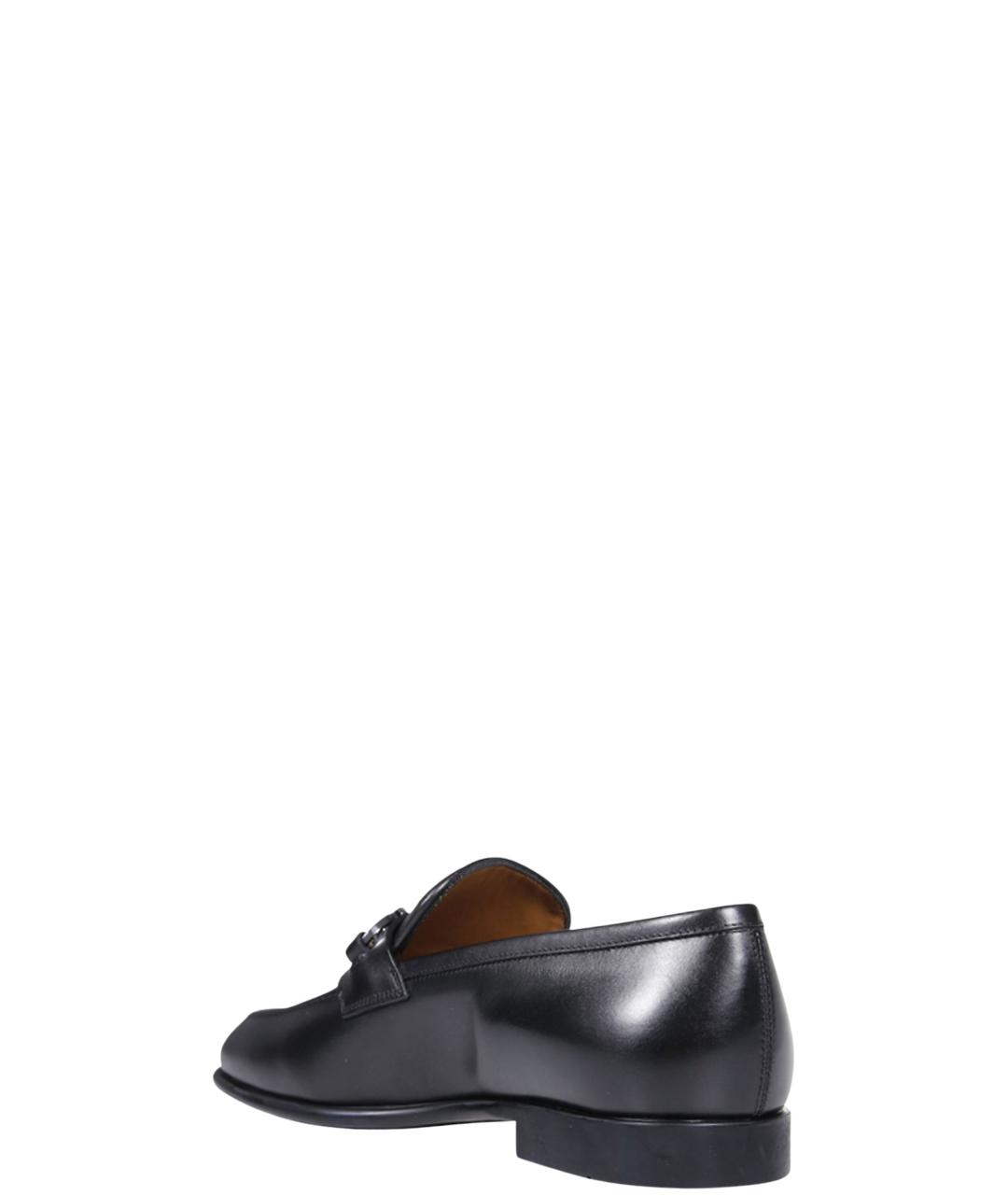 FERRAGAMO Черные кожаные лоферы, фото 3