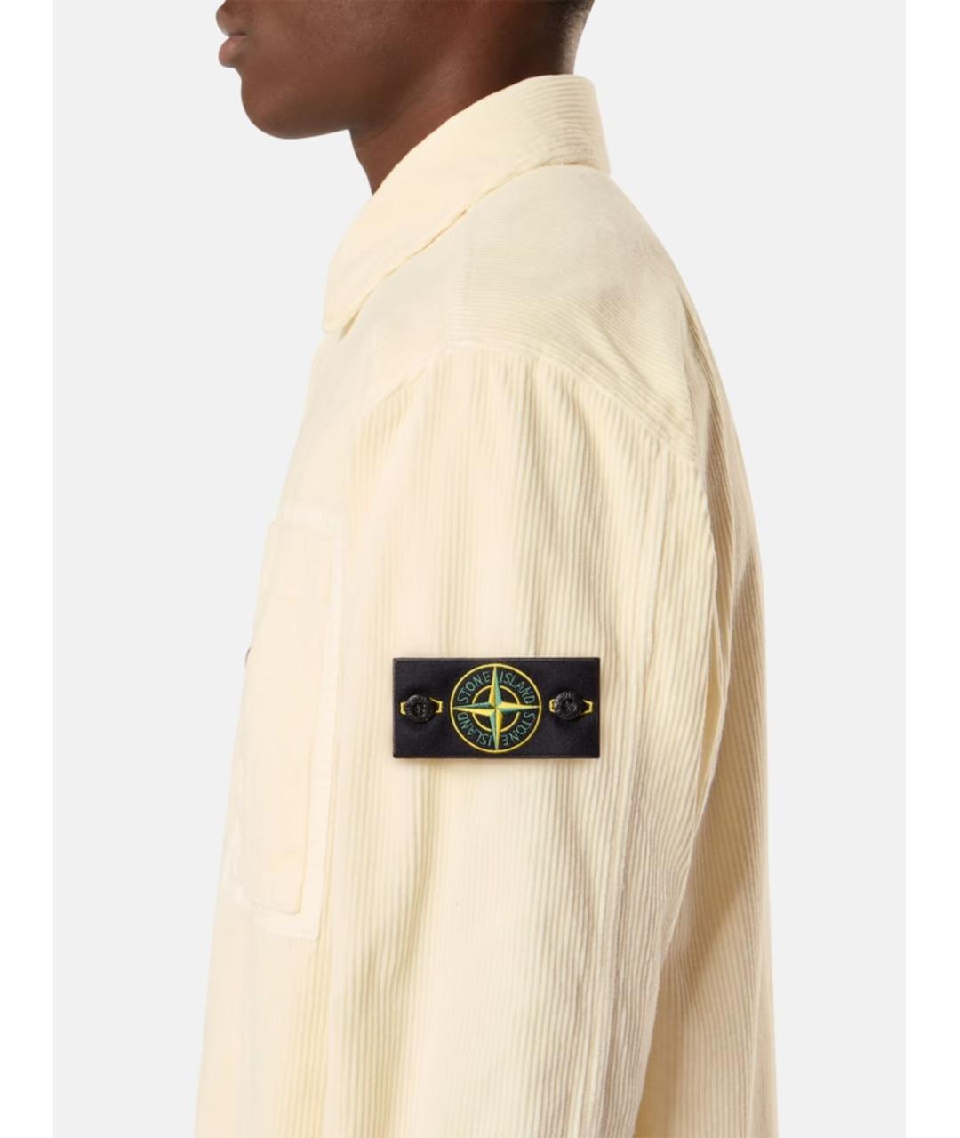 STONE ISLAND Бежевая хлопковая кэжуал рубашка, фото 4