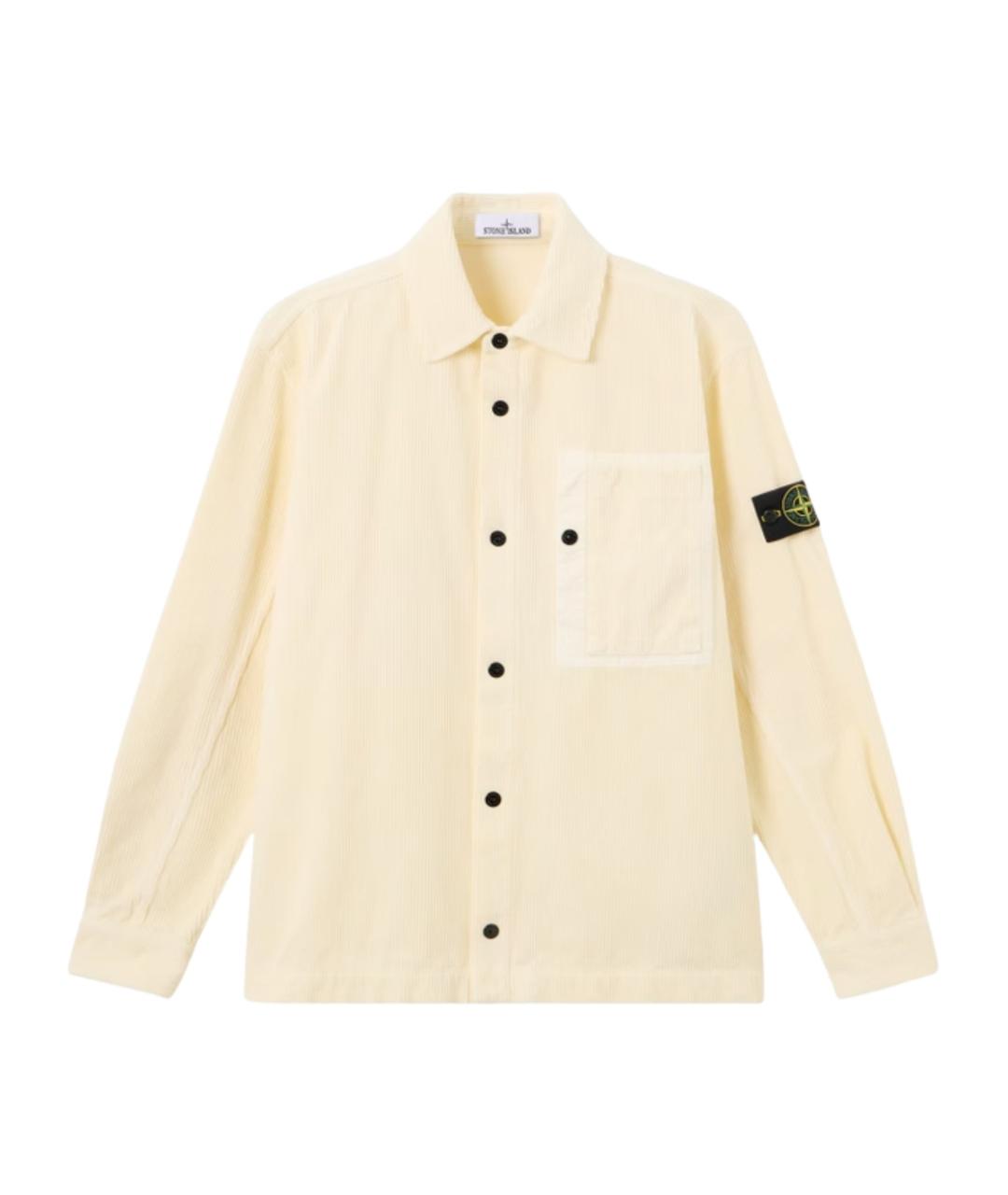 STONE ISLAND Бежевая хлопковая кэжуал рубашка, фото 5