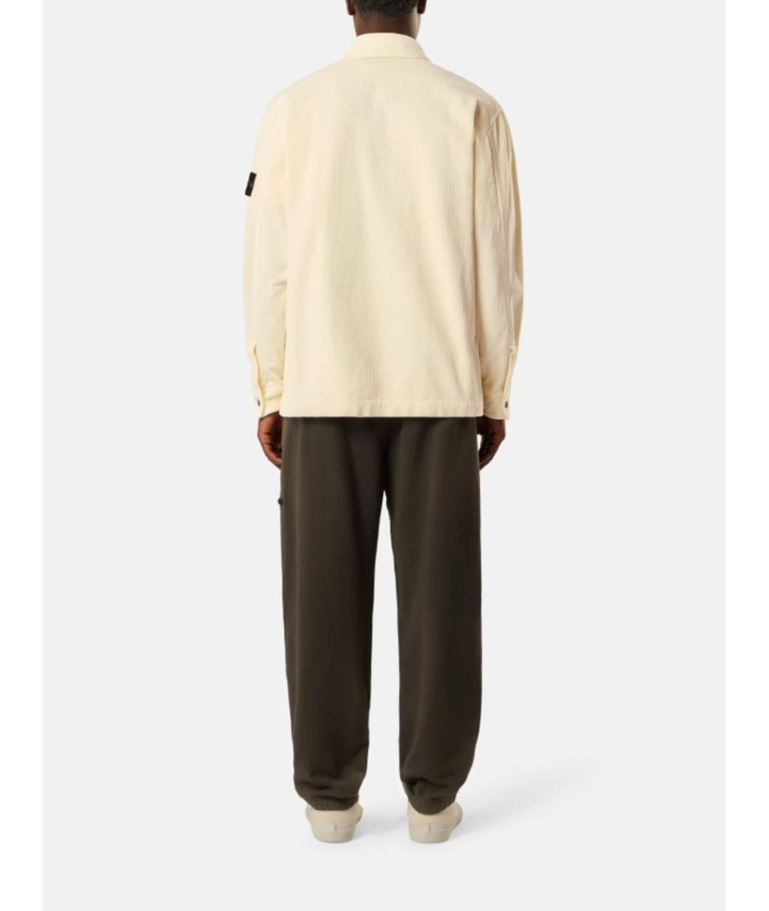 STONE ISLAND Бежевая хлопковая кэжуал рубашка, фото 3