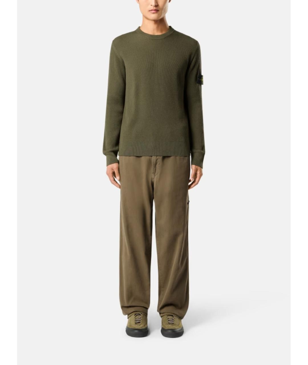 STONE ISLAND Хаки шерстяной джемпер / свитер, фото 2