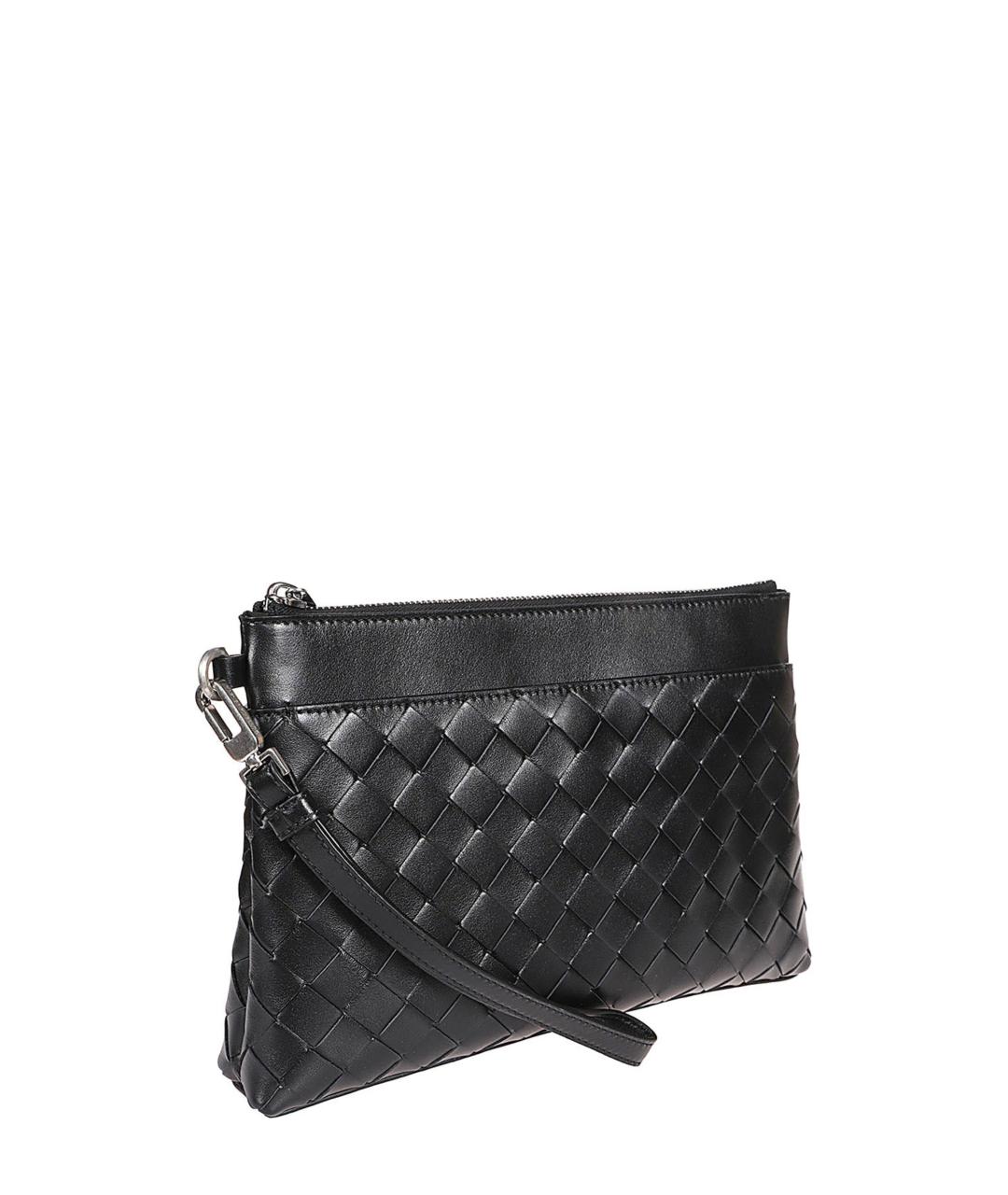 BOTTEGA VENETA Черная кожаная барсетка, фото 2