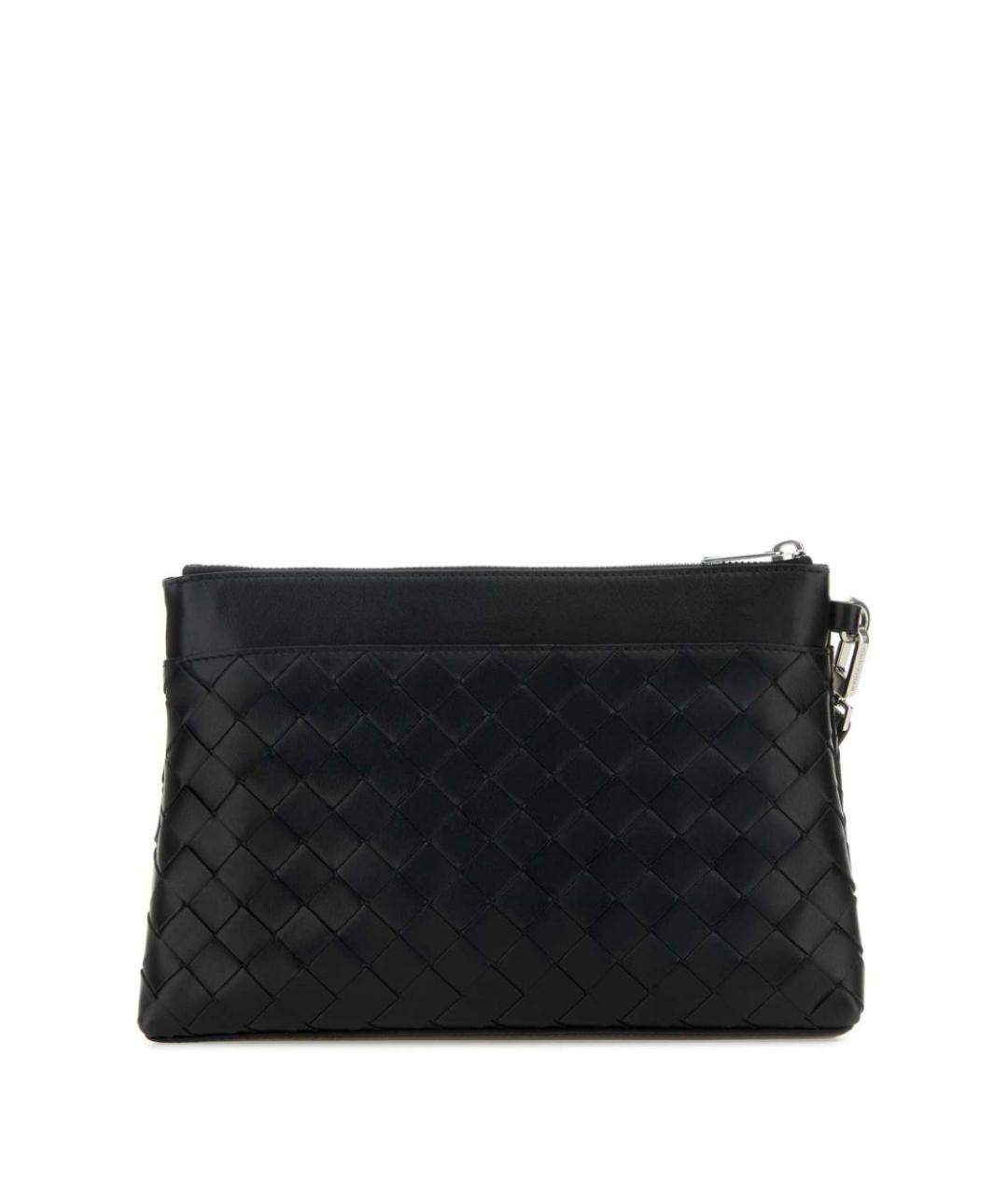 BOTTEGA VENETA Черная кожаная барсетка, фото 6
