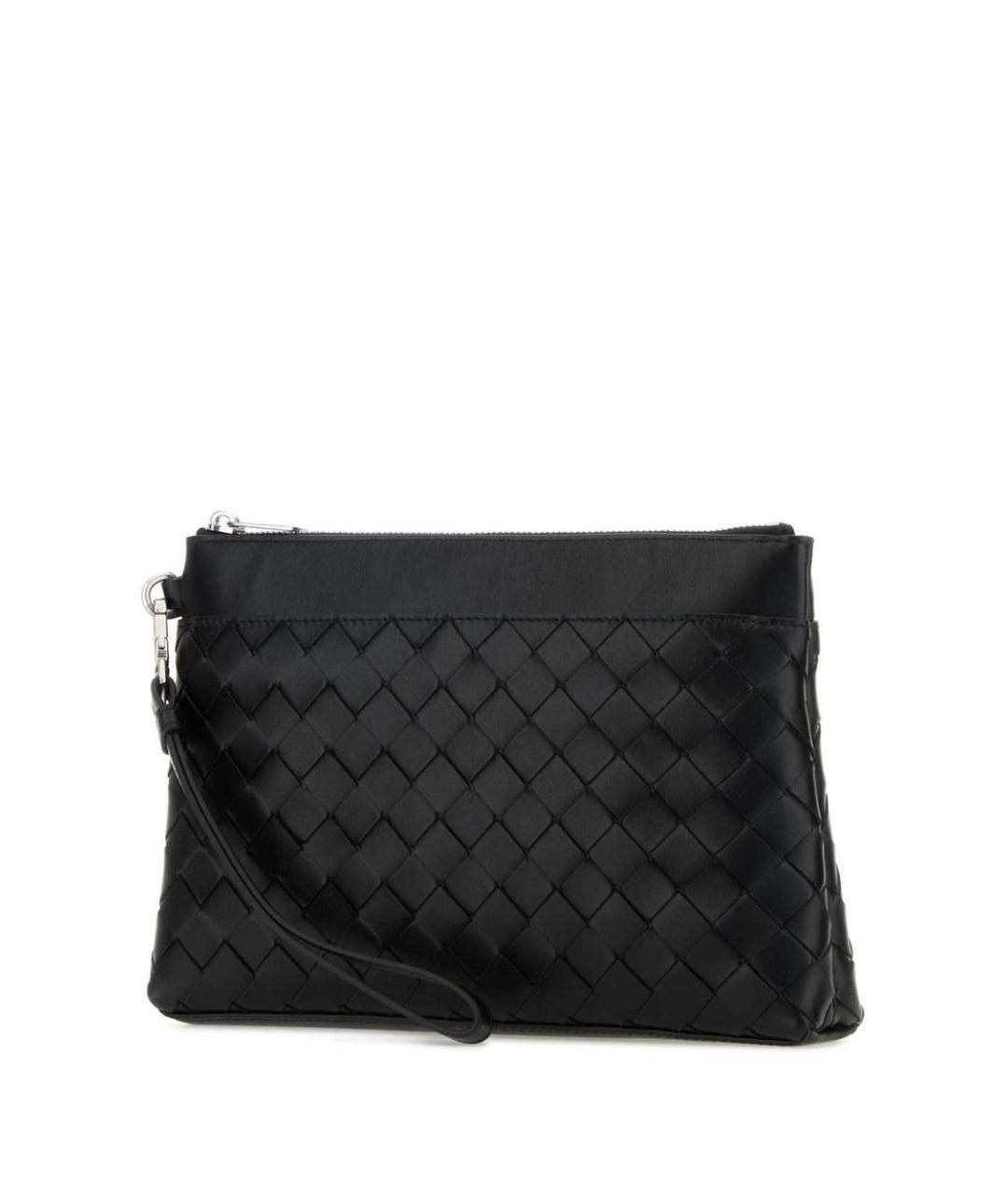 BOTTEGA VENETA Черная кожаная барсетка, фото 7