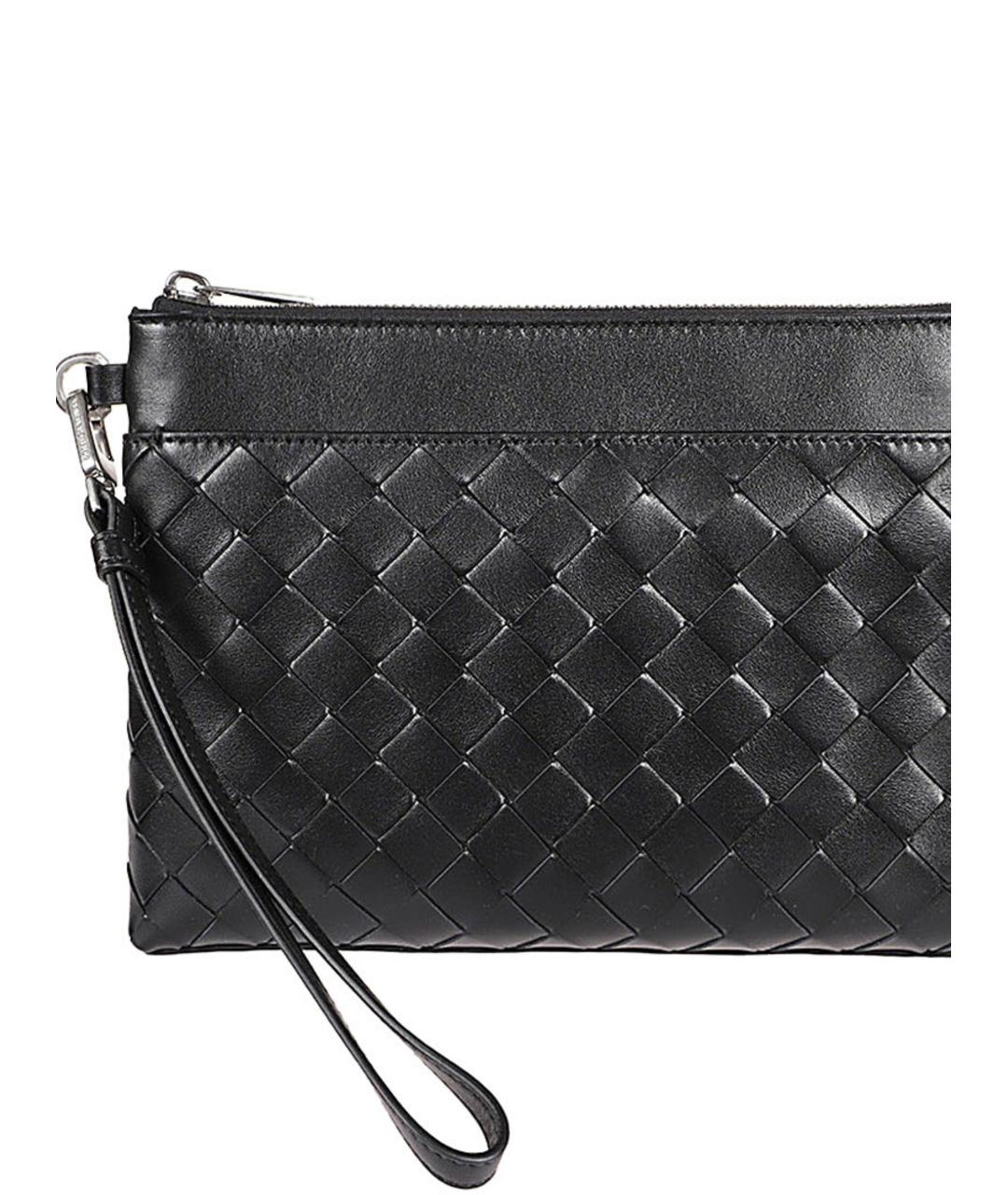 BOTTEGA VENETA Черная кожаная барсетка, фото 3