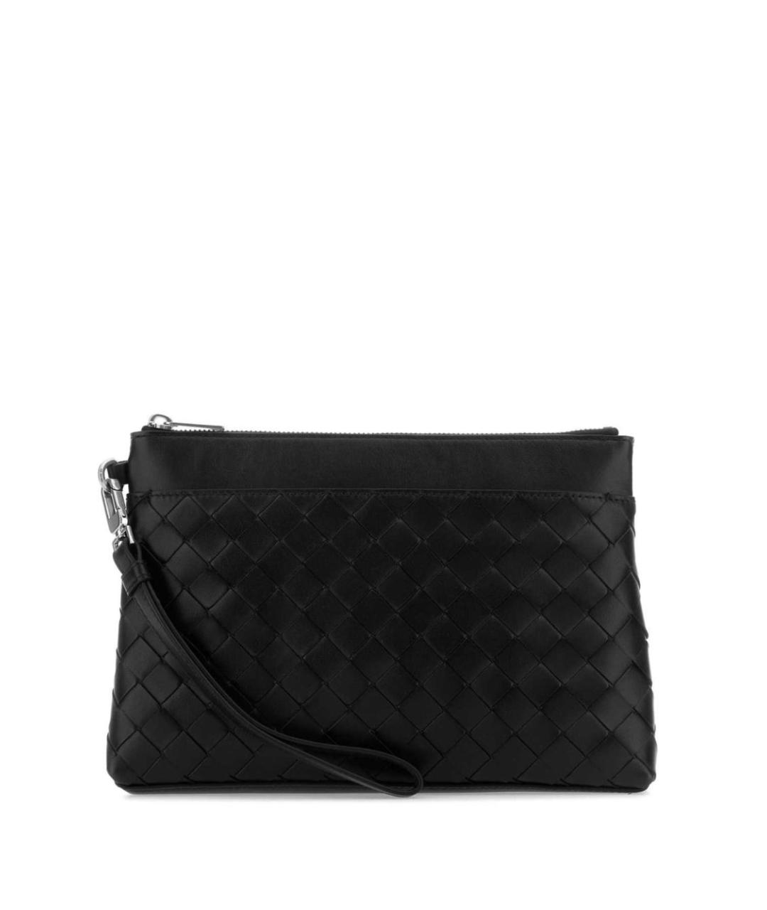 BOTTEGA VENETA Черная кожаная барсетка, фото 8